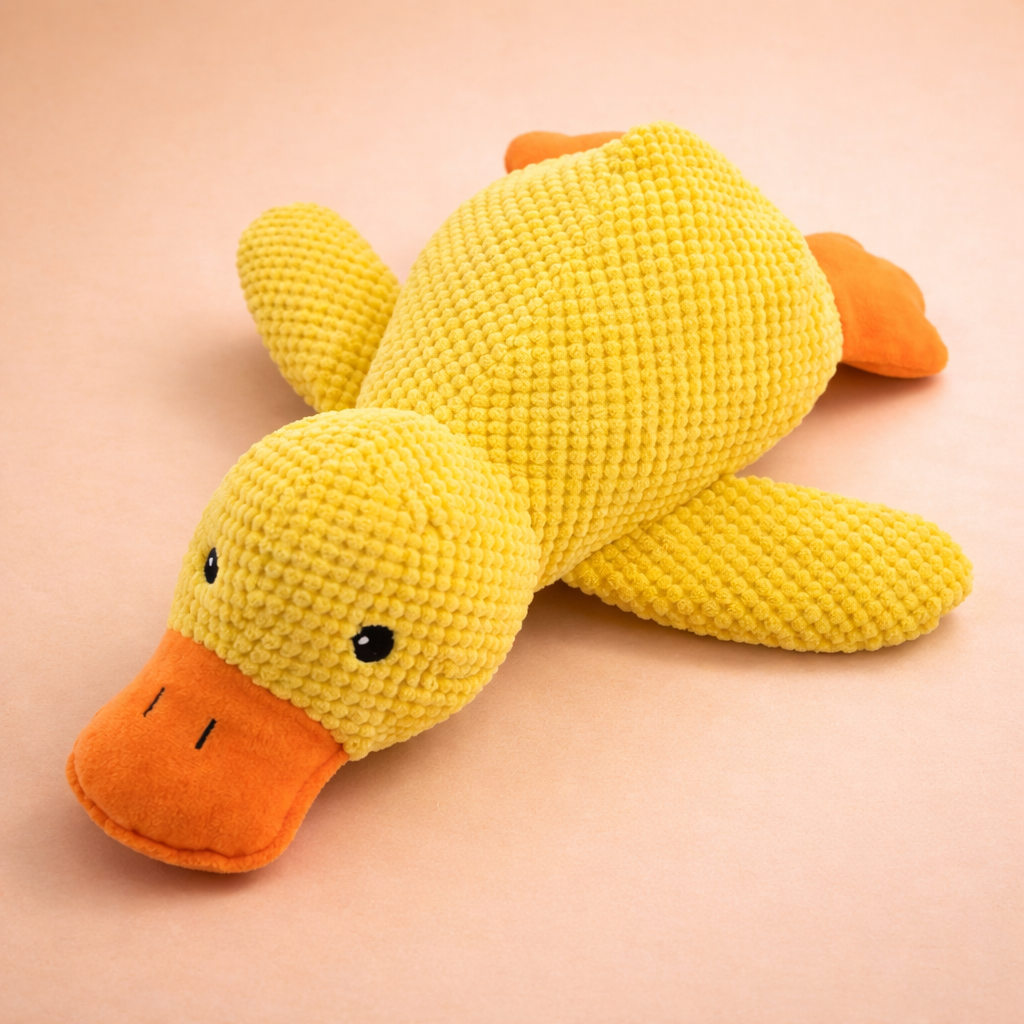 Calming Plush Duck Toy with Squeaker