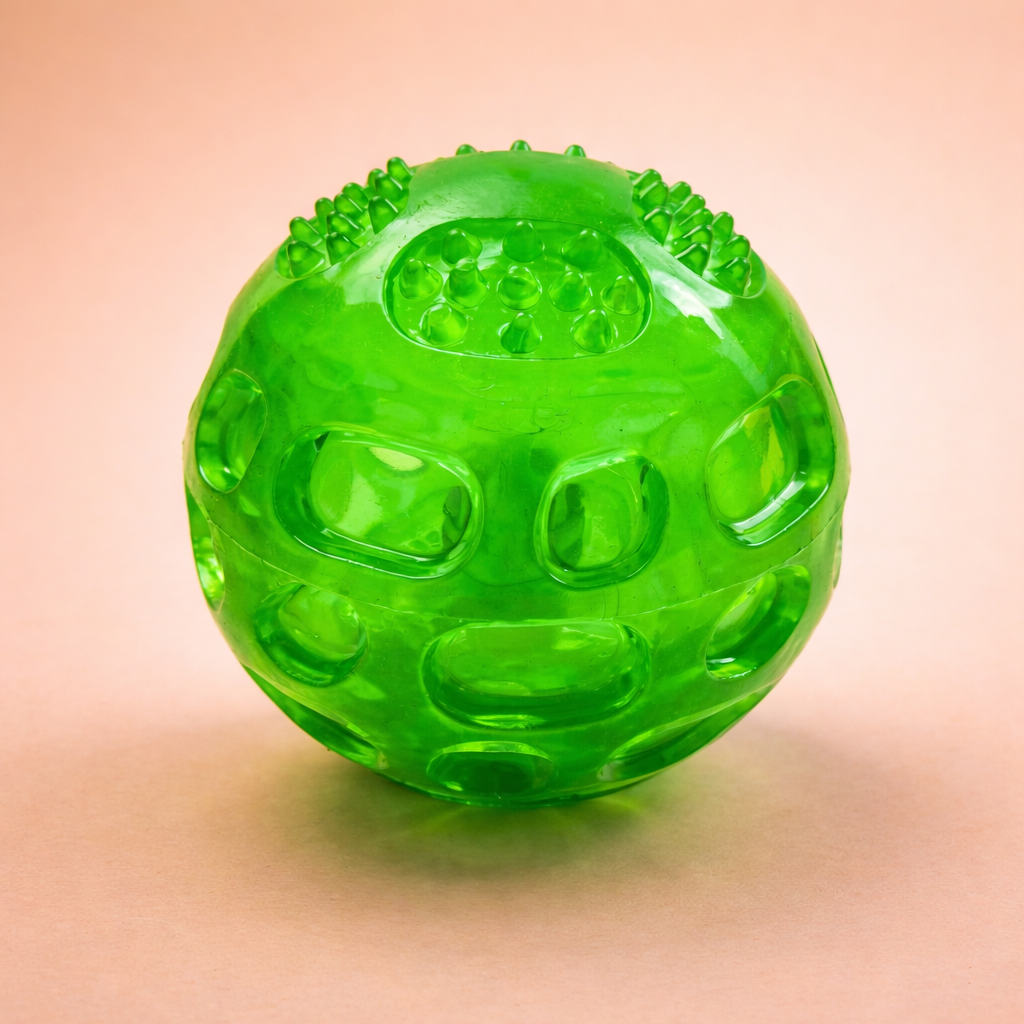 Textured Squeaky Dog Ball Toy