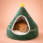 Christmas Tree Pet Cave Bed for Cats & Small Dogs