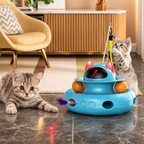 Smart Interactive Laser Cat Toy with Rotating Feather Track