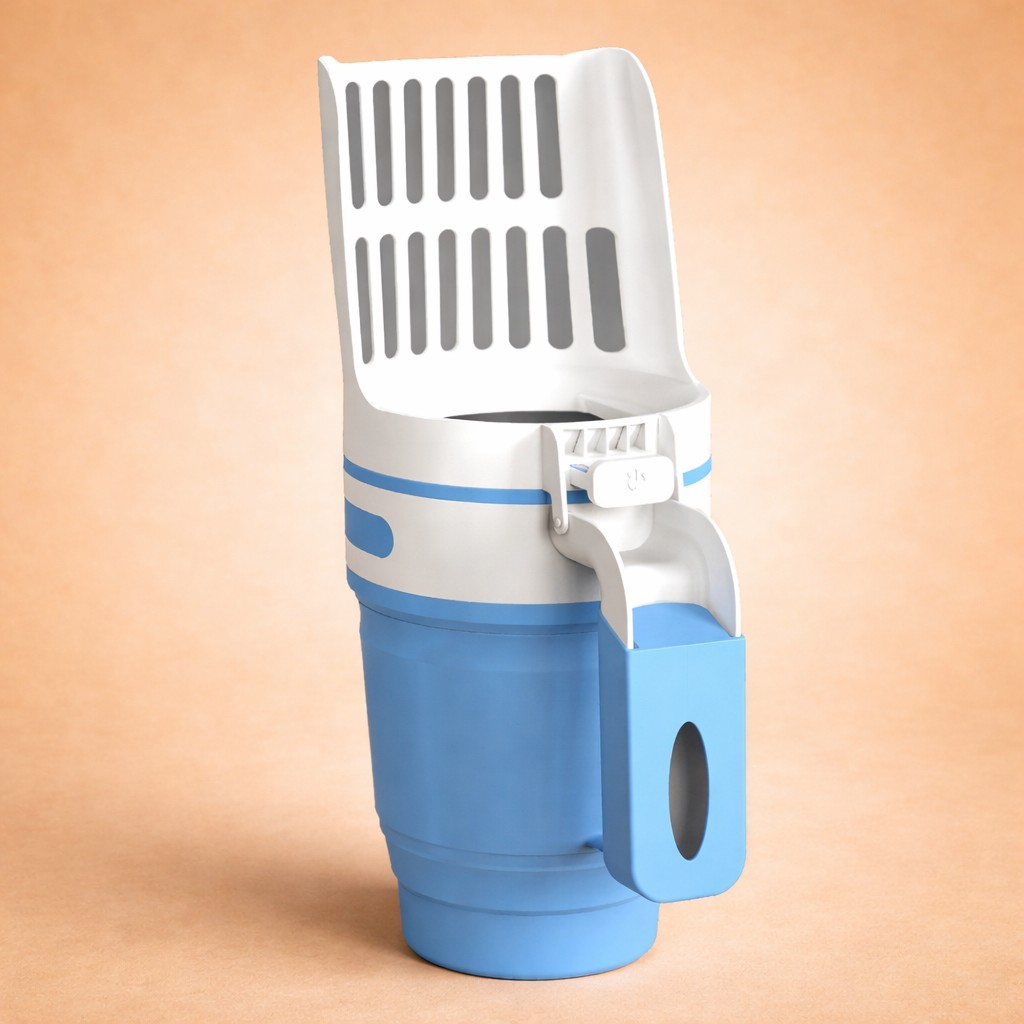 All-in-One Cat Litter Scoop with Built-In Waste Bin