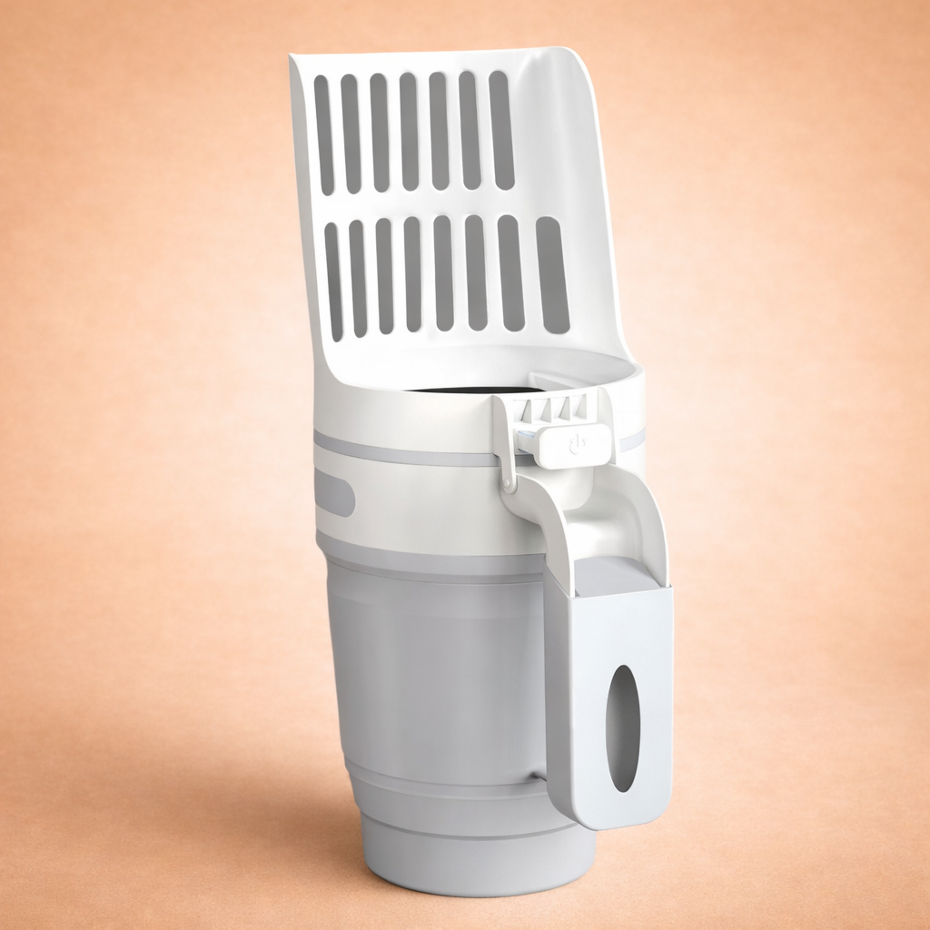 All-in-One Cat Litter Scoop with Built-In Waste Bin