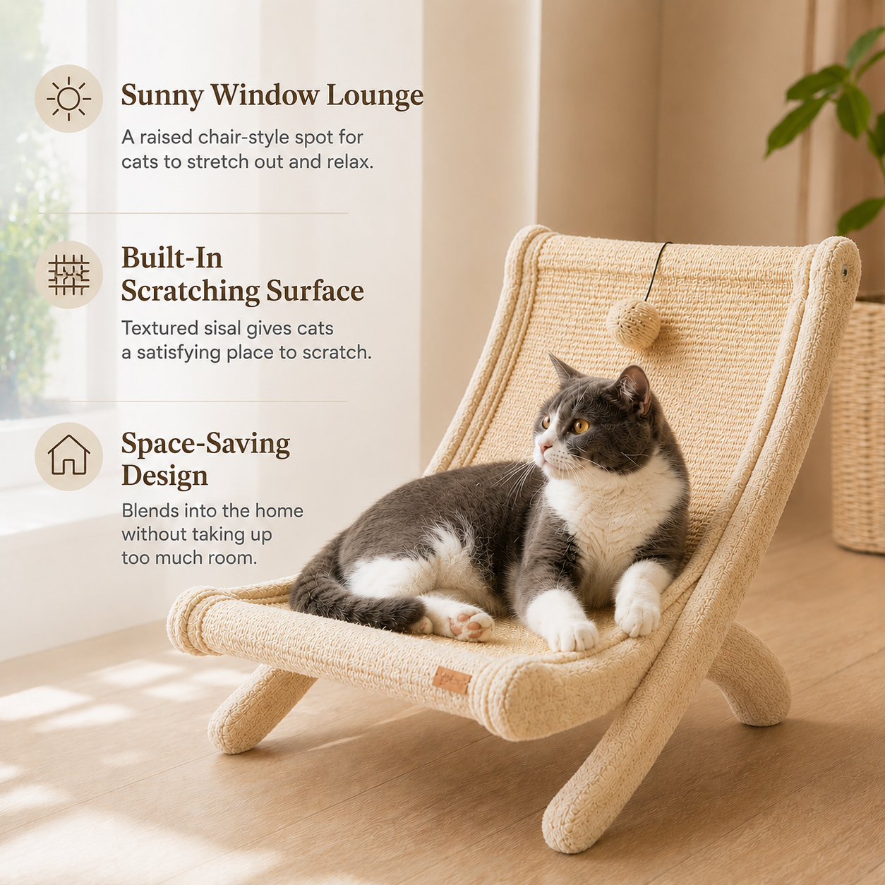 Sisal Cat Lounge Chair & Scratcher