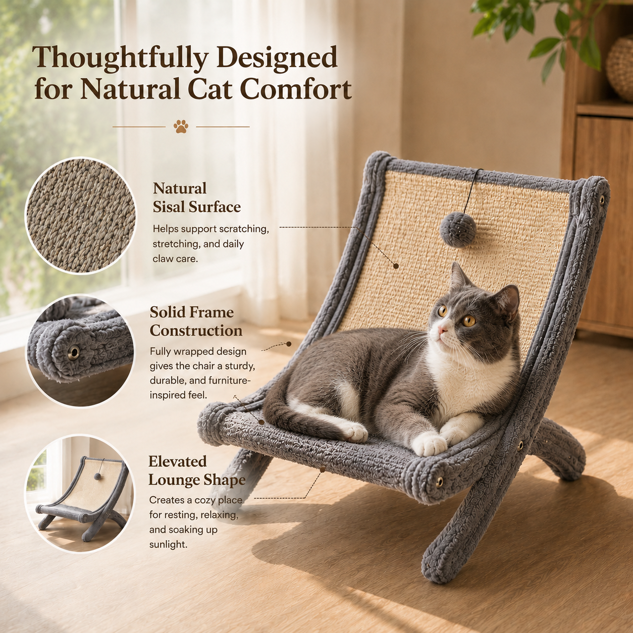 Sisal Cat Lounge Chair & Scratcher