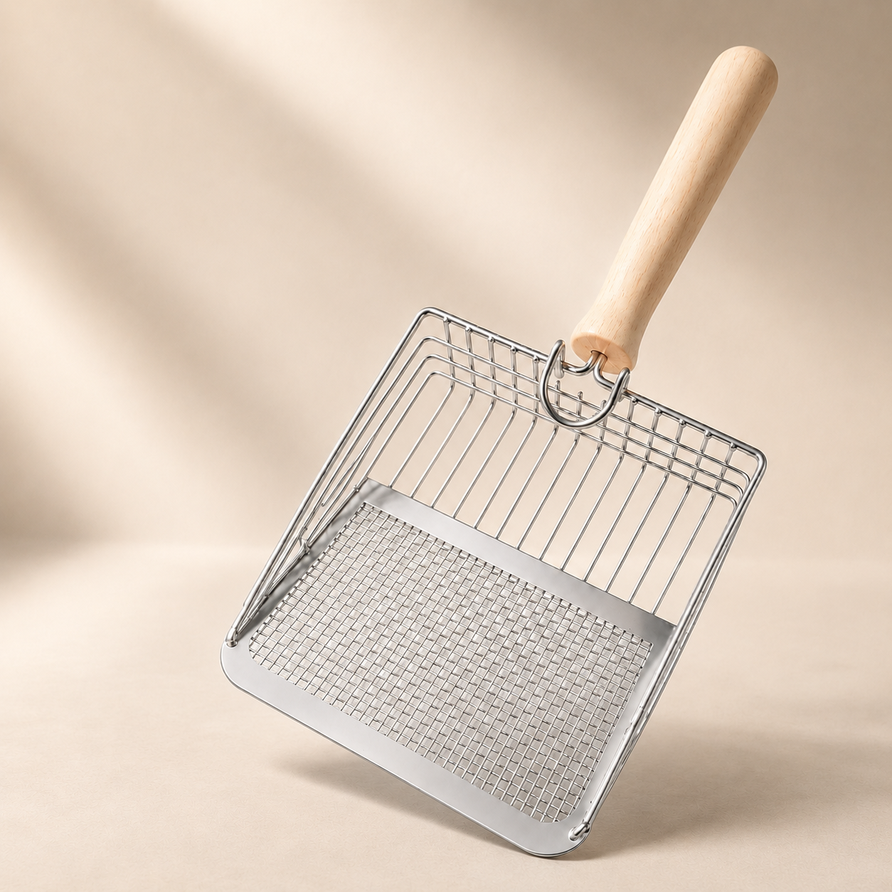 Metal Cat Litter Scoop with Wooden Handle
