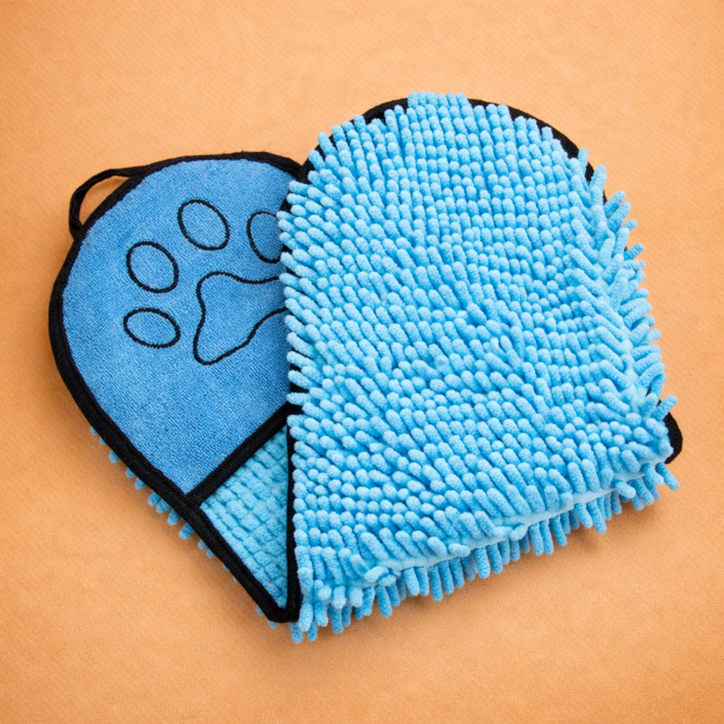 Chenille Microfiber Pet Towel with Double Pockets