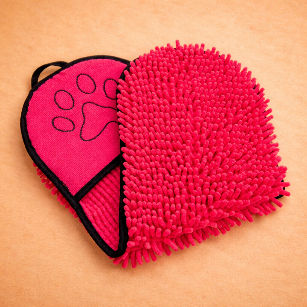 Chenille Microfiber Pet Towel with Double Pockets