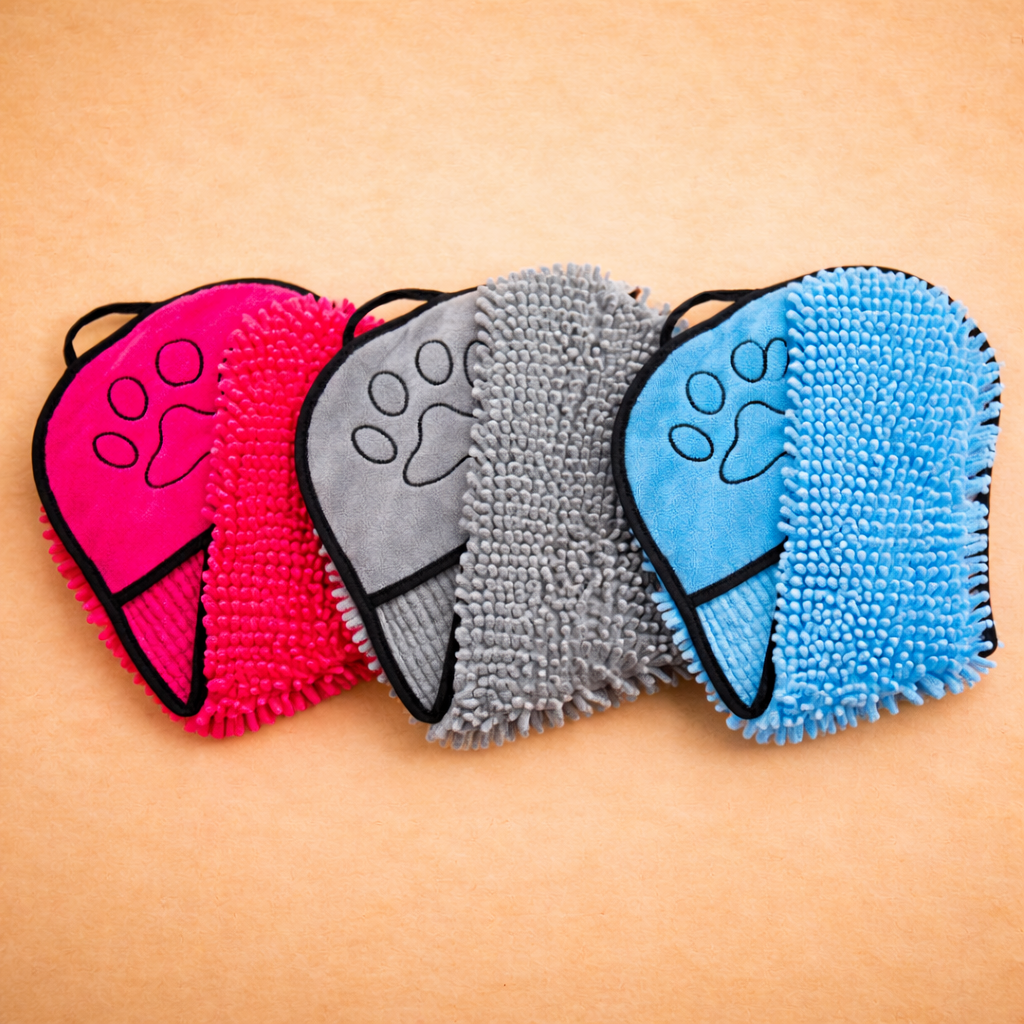 Chenille Microfiber Pet Towel with Double Pockets