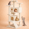 135cm Cat Tree Tower with Condos & Scratching Posts