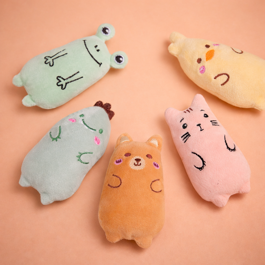 Plush Catnip Cat Toys in Cute Animal Designs