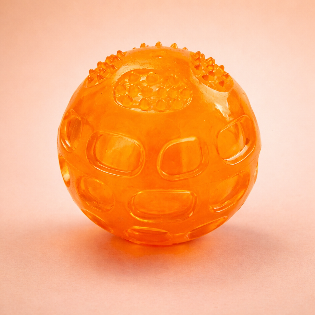 Textured Squeaky Dog Ball Toy