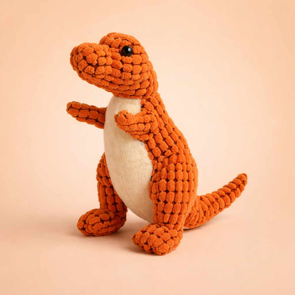 Squeaky Plush Dinosaur Dog Toy