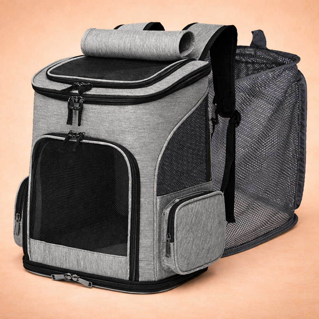Expandable Travel Pet Carrier Backpack for Cats & Small Dogs