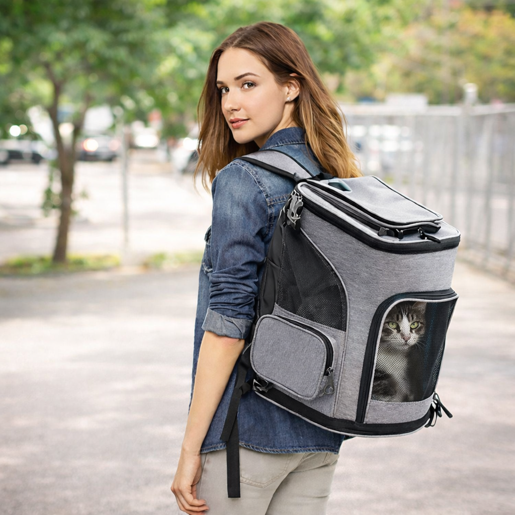 Expandable Travel Pet Carrier Backpack for Cats & Small Dogs