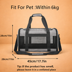 Oxford Pet Carrier Bag with Mesh Panels & Shoulder Strap
