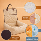 2-in-1 Foldable Dog Car Seat Bed