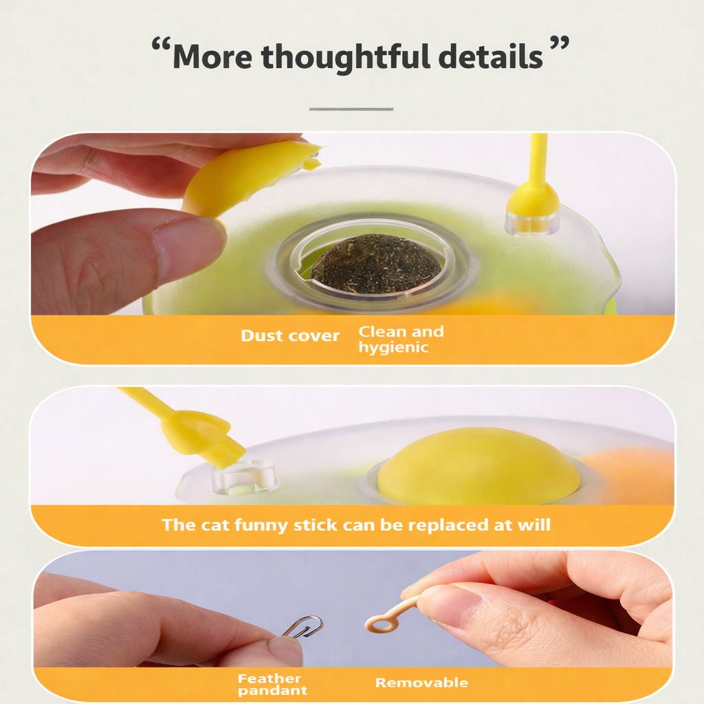 3-in-1 Tumbler Cat Toy with Catnip & Feather