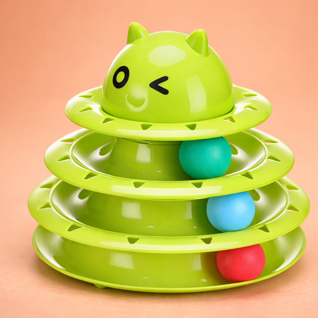 3-Tier Cat Track Ball Toy