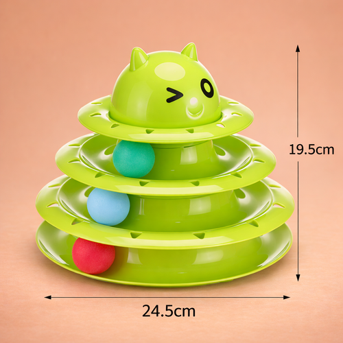 3-Tier Rolling Ball Cat Track Toy