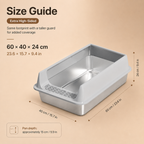 High-Sided Stainless Steel Cat Litter Box