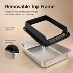 High-Sided Stainless Steel Cat Litter Box