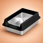 High-Sided Stainless Steel Cat Litter Box