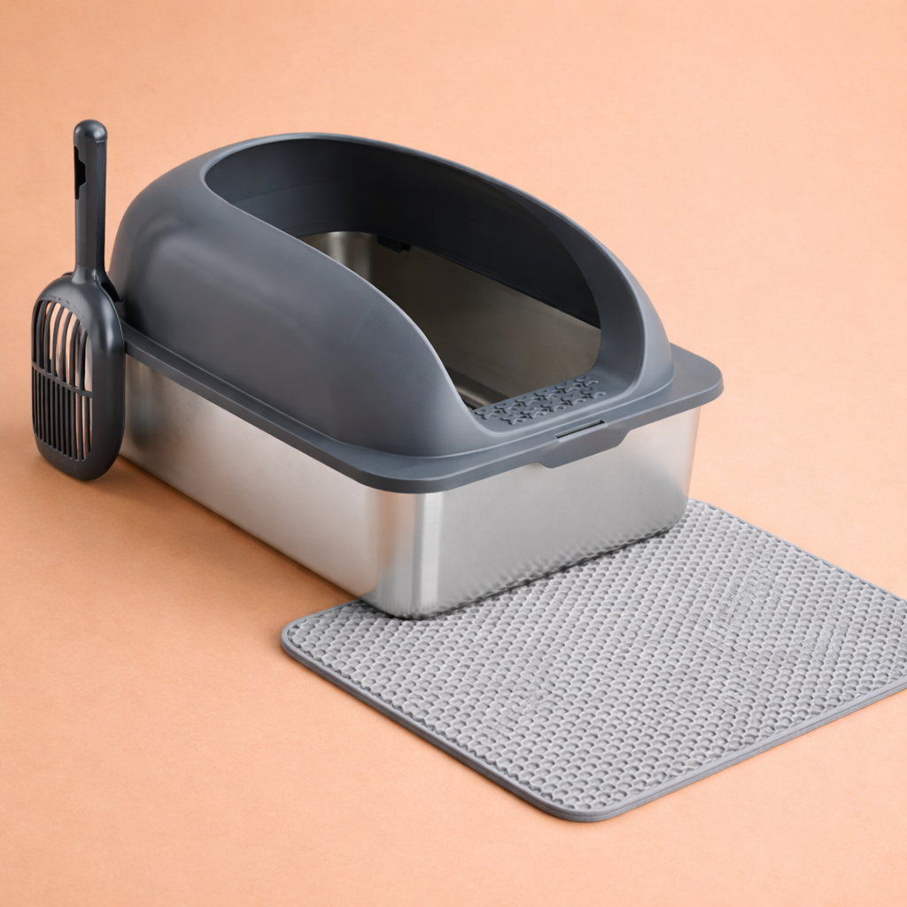 Extra-Large Stainless Steel Litter Box with Lid