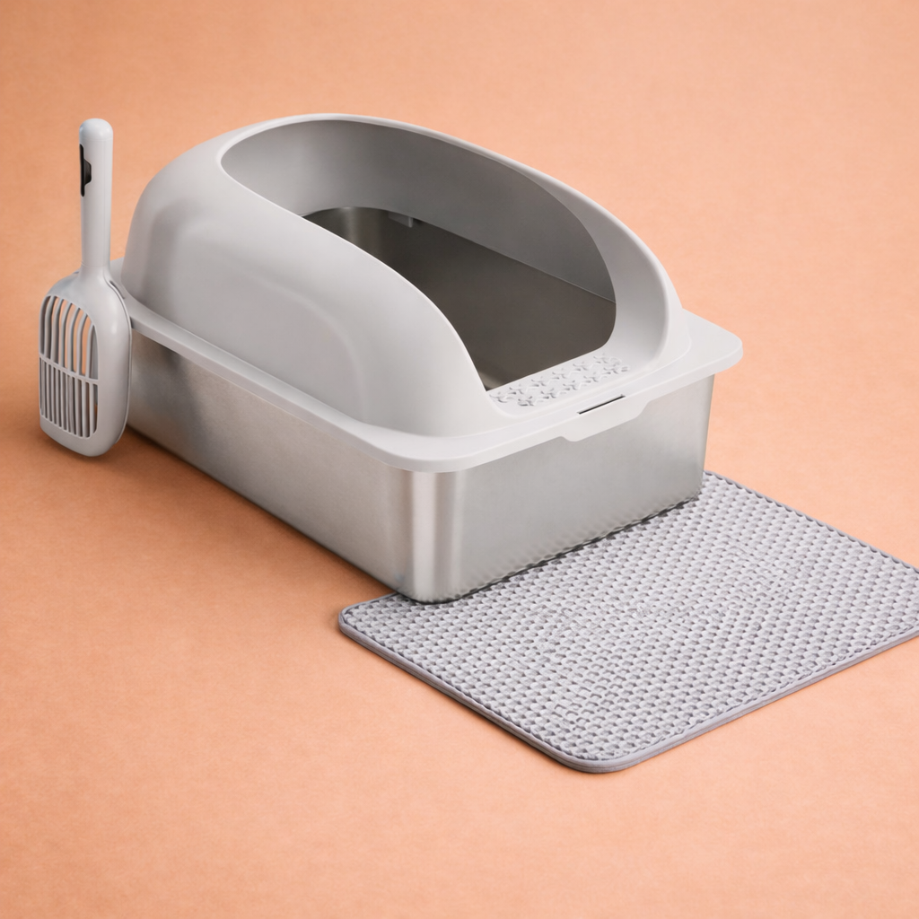 Extra-Large Stainless Steel Litter Box with Lid