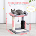 4-in-1 Cat Tree Tower with Grooming Brush & Scratch Pad