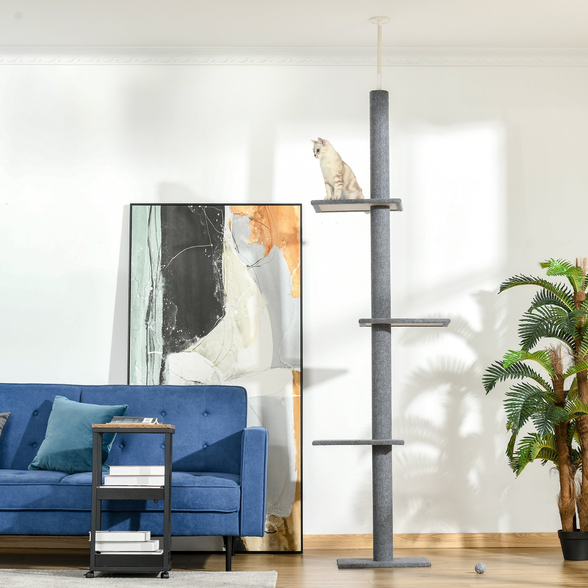 Floor-to-Ceiling Cat Tree with 4 Platforms & Sisal Scratching Posts