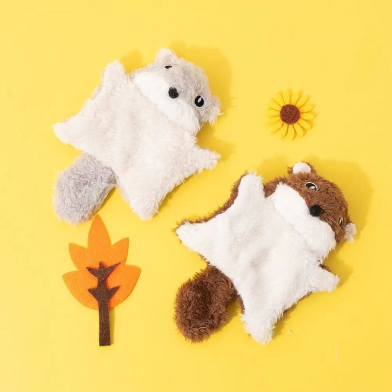 Squeaky Plush Squirrel Cat Toy