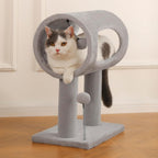 Compact Tunnel Cat Tree with Scratching Posts