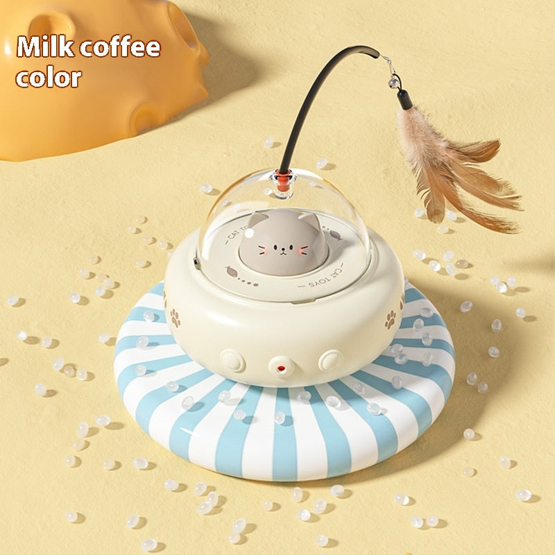 Smart UFO Cat Toy with Feather Teaser