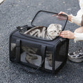 Oxford Pet Carrier Bag with Mesh Panels & Shoulder Strap