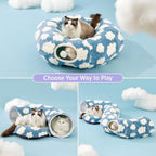 Plush Cloud Cat Tunnel Bed