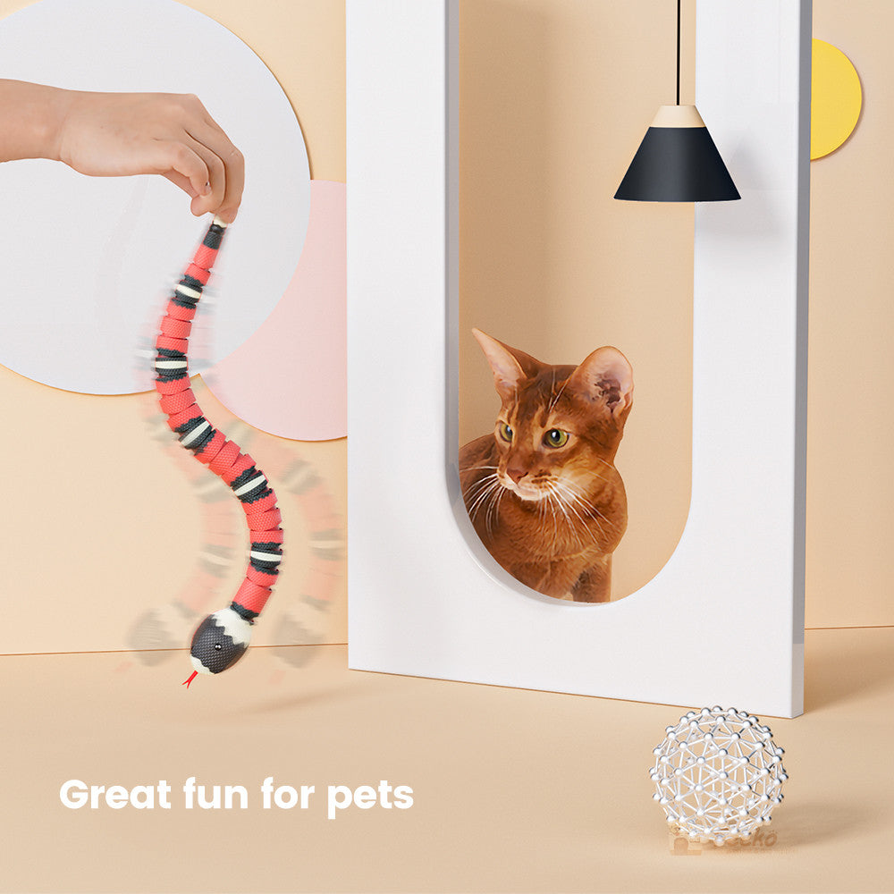 Interactive Electric Snake Cat Toy with USB Rechargeable Motion