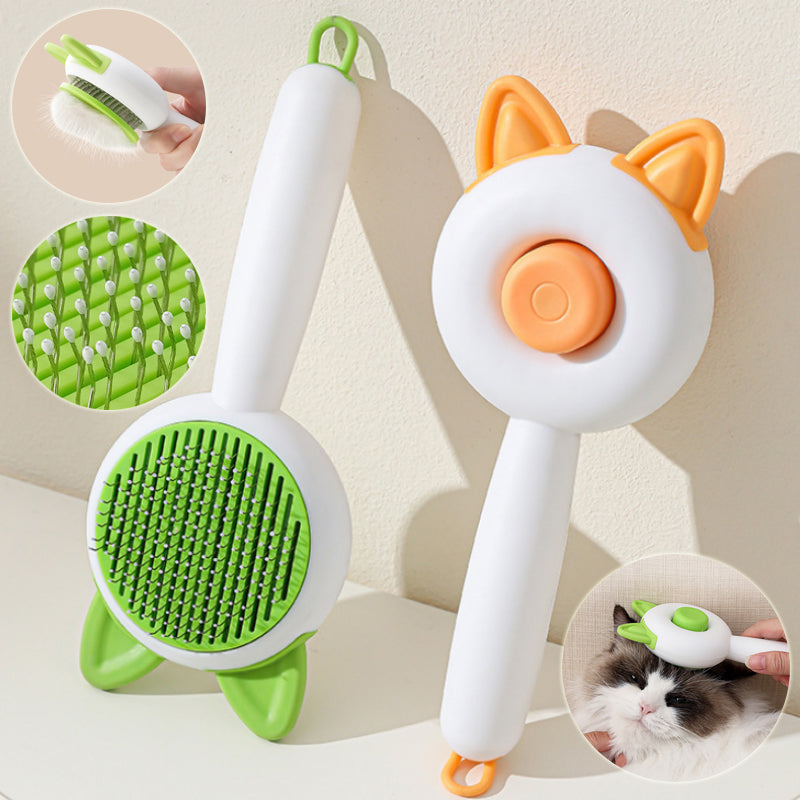Self-Cleaning Cat Brush for Shedding