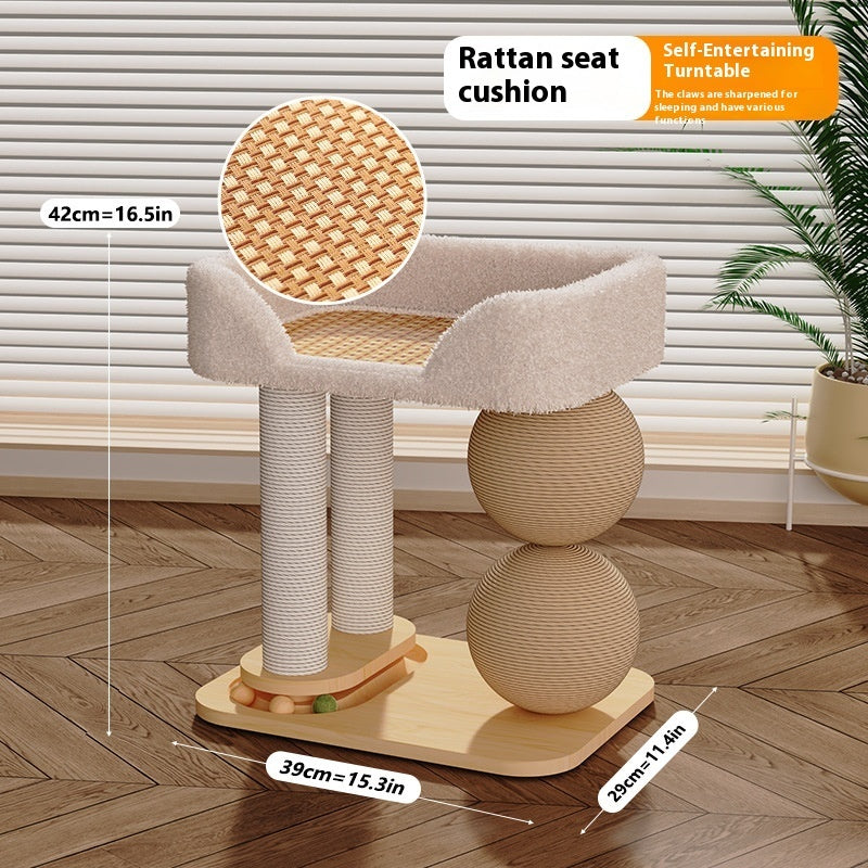 Cat Scratcher Tower with Nest Bed & Teaser Turntable