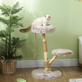35" Modern Cat Tree with Jute Scratching Post & Plush Perch