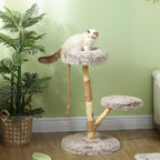 35" Modern Cat Tree with Jute Scratching Post & Plush Perch