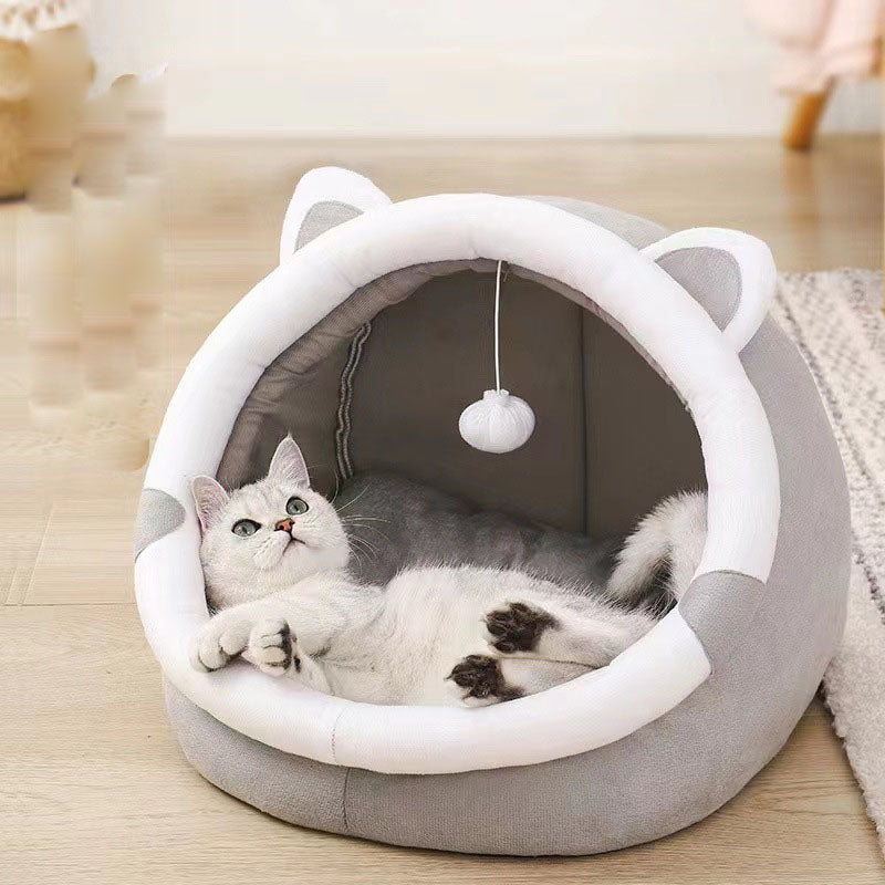Cozy Cotton Cave Pet Bed