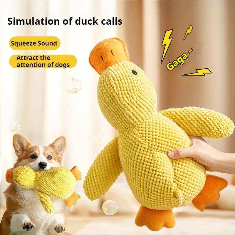 Calming Plush Duck Toy with Squeaker