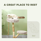 35" Modern Cat Tree with Jute Scratching Post & Plush Perch