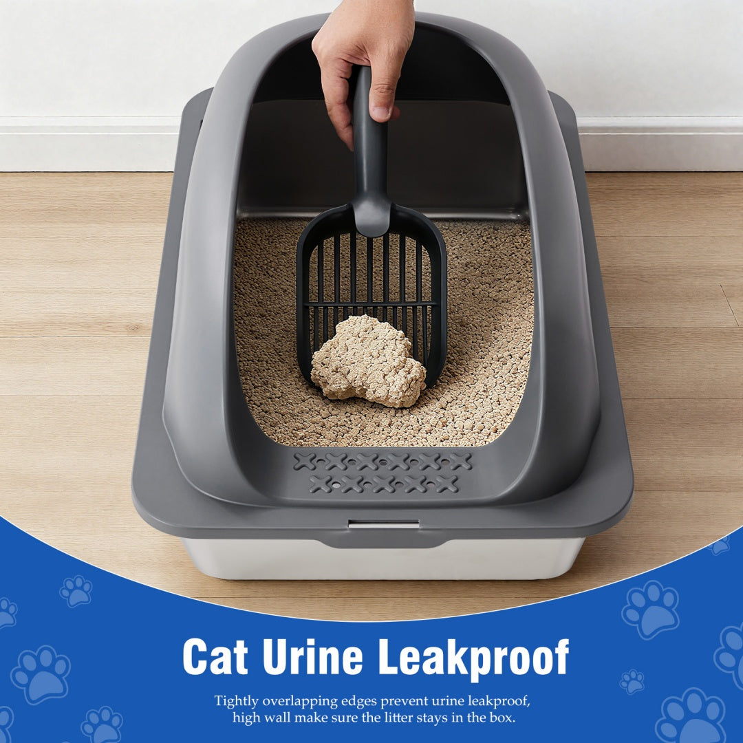 Extra-Large Stainless Steel Litter Box with Lid