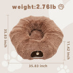 Peekaboo Plush Cat Tunnel Bed for Indoor Cats