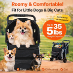 Quick-Fold Pet Stroller with Storage Basket